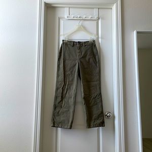 J Crew straight cargo pants in olive green